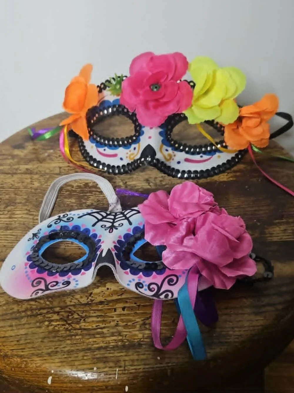 Day of the Dead Halloween Costume Girls Size Medium 8-10 with Mask - Picture 4 of 6